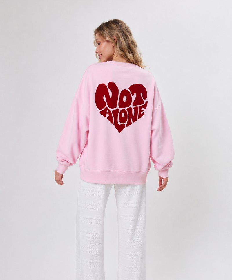 NOT ALONE Sweatshirt in Cotton Pink, Rückseite